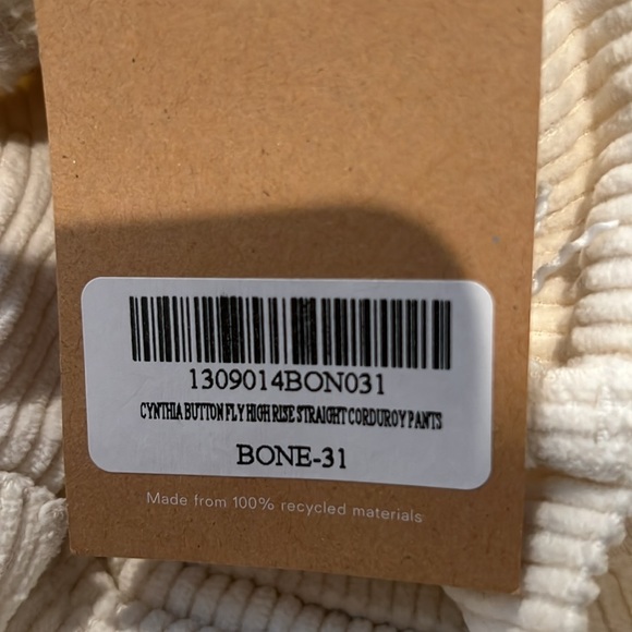 NWT Reformation Cynthia Button Fly High-Rise Straight Corduroy Pant size 31 - Picture 8 of 8